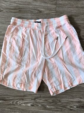 Fashion Nova Pink &White Striped Shorts